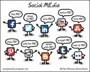 Illustration des relations à l'ère des médias sociaux (dessin issue du blog de John Atkinson)